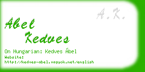 abel kedves business card